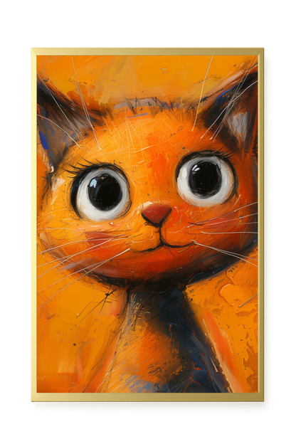 Orange Cat Canvas Wall Art