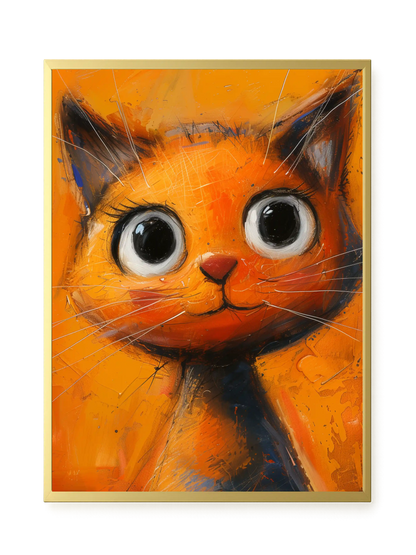 Orange Cat Canvas Wall Art