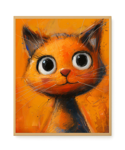 Orange Cat Canvas Wall Art