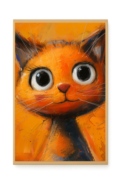 Orange Cat Canvas Wall Art