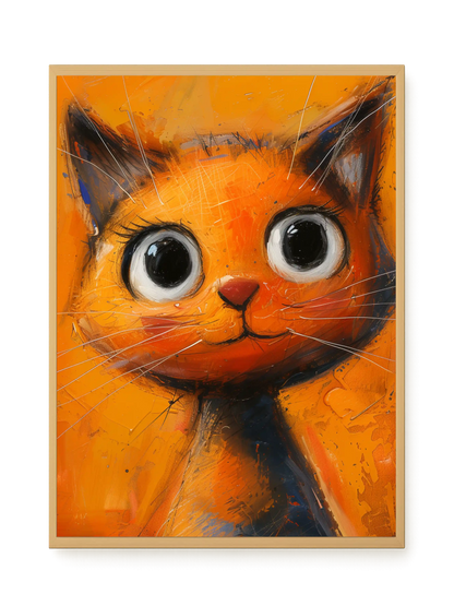 Orange Cat Canvas Wall Art