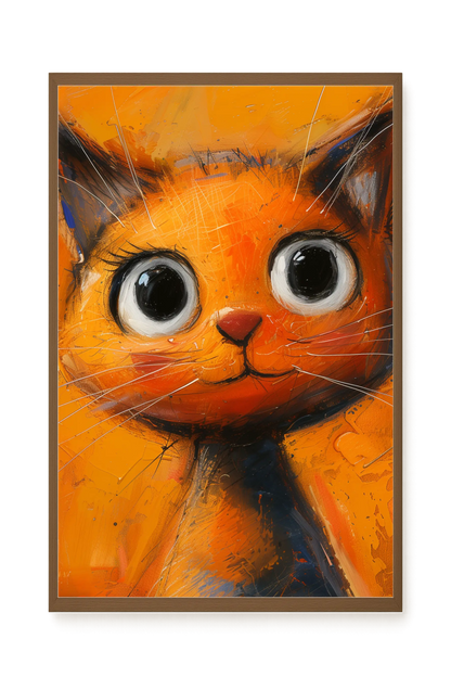Orange Cat Canvas Wall Art