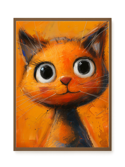 Orange Cat Canvas Wall Art