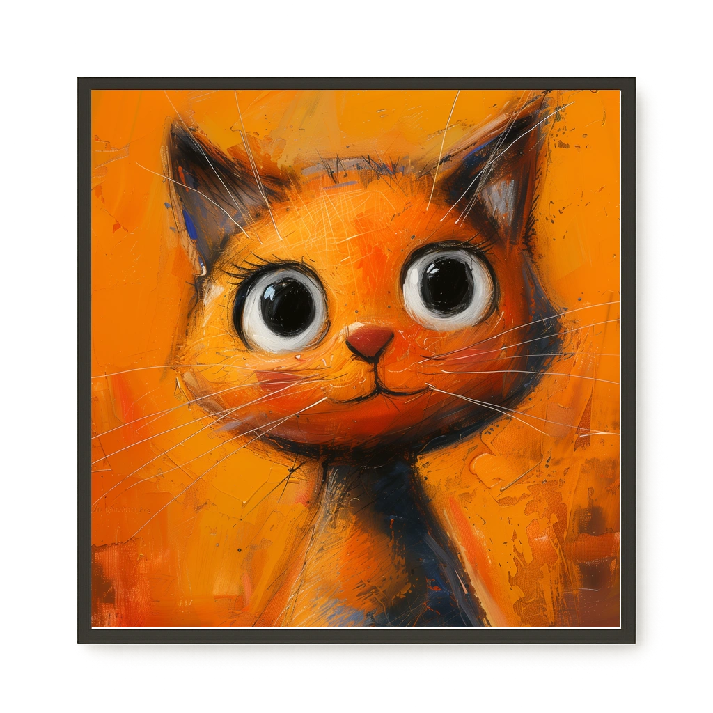 Orange Cat Canvas Wall Art