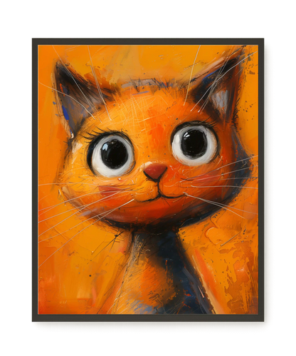 Orange Cat Canvas Wall Art