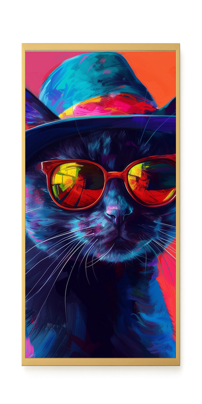 Hat Cat Canvas Wall Art