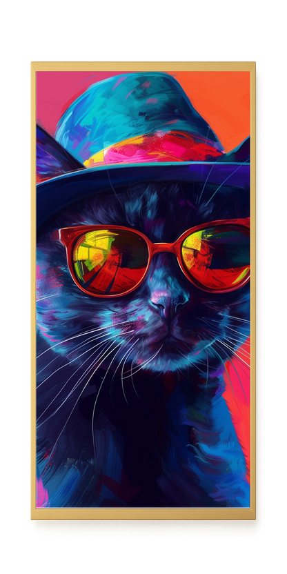 Hat Cat Canvas Wall Art