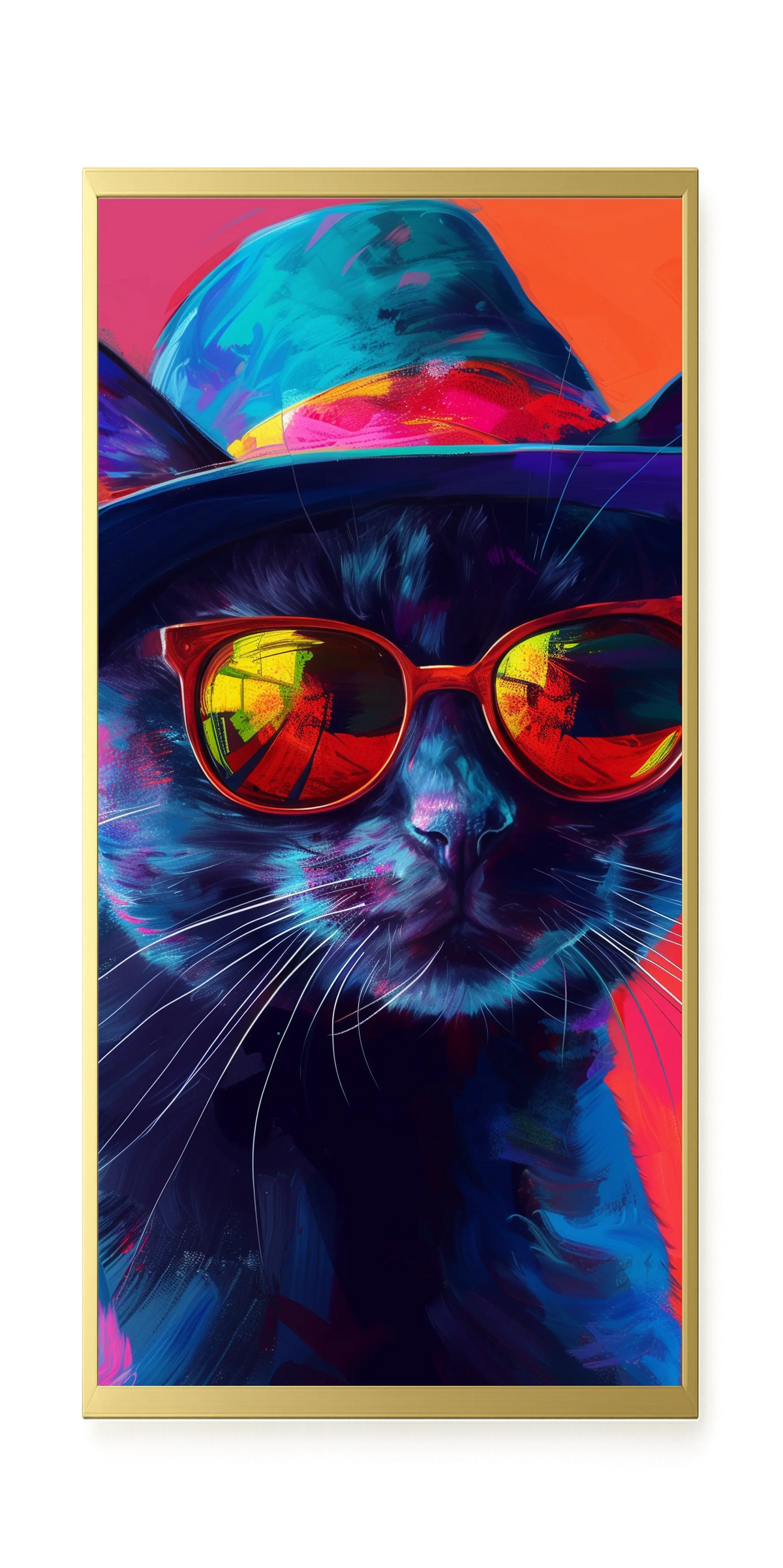 Hat Cat Canvas Wall Art