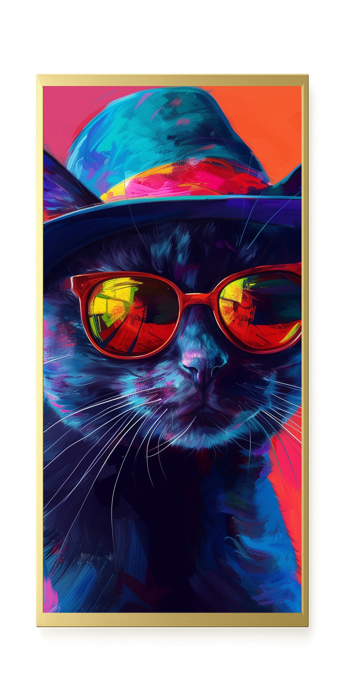 Hat Cat Canvas Wall Art
