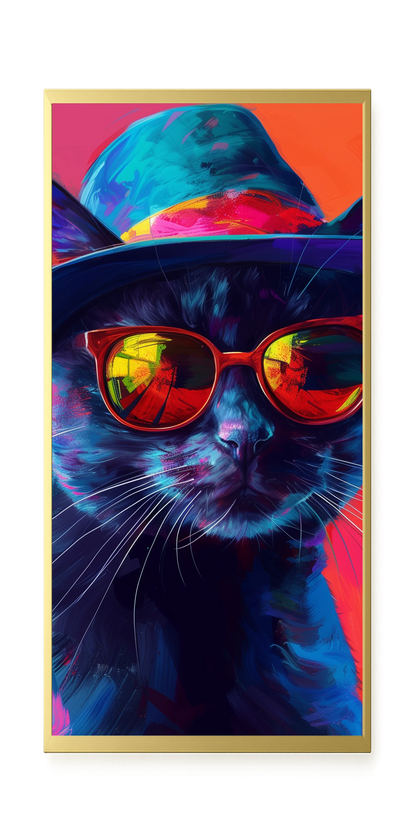 Hat Cat Canvas Wall Art