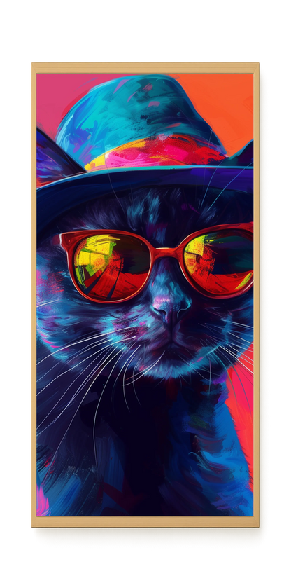 Hat Cat Canvas Wall Art