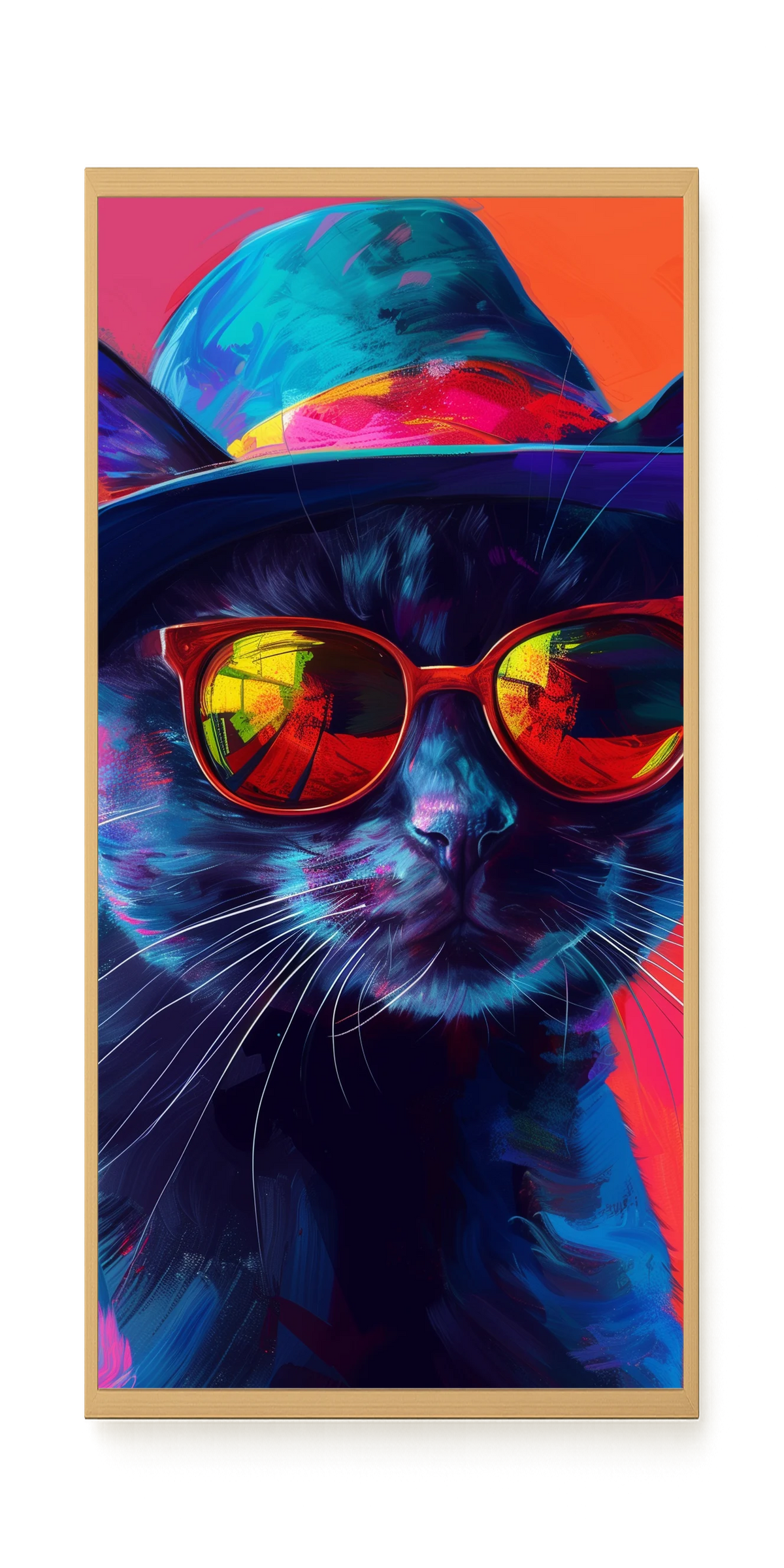 Hat Cat Canvas Wall Art