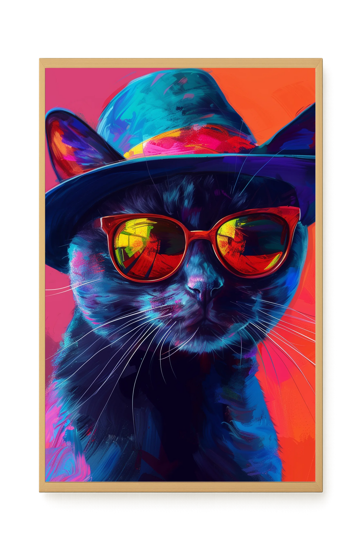 Hat Cat Canvas Wall Art