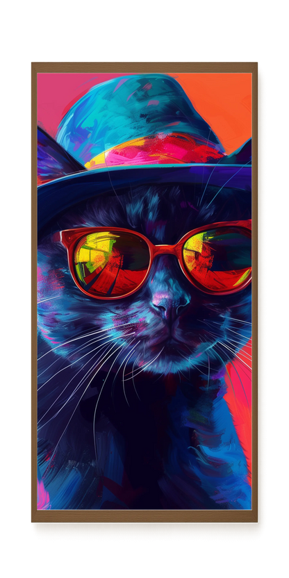Hat Cat Canvas Wall Art