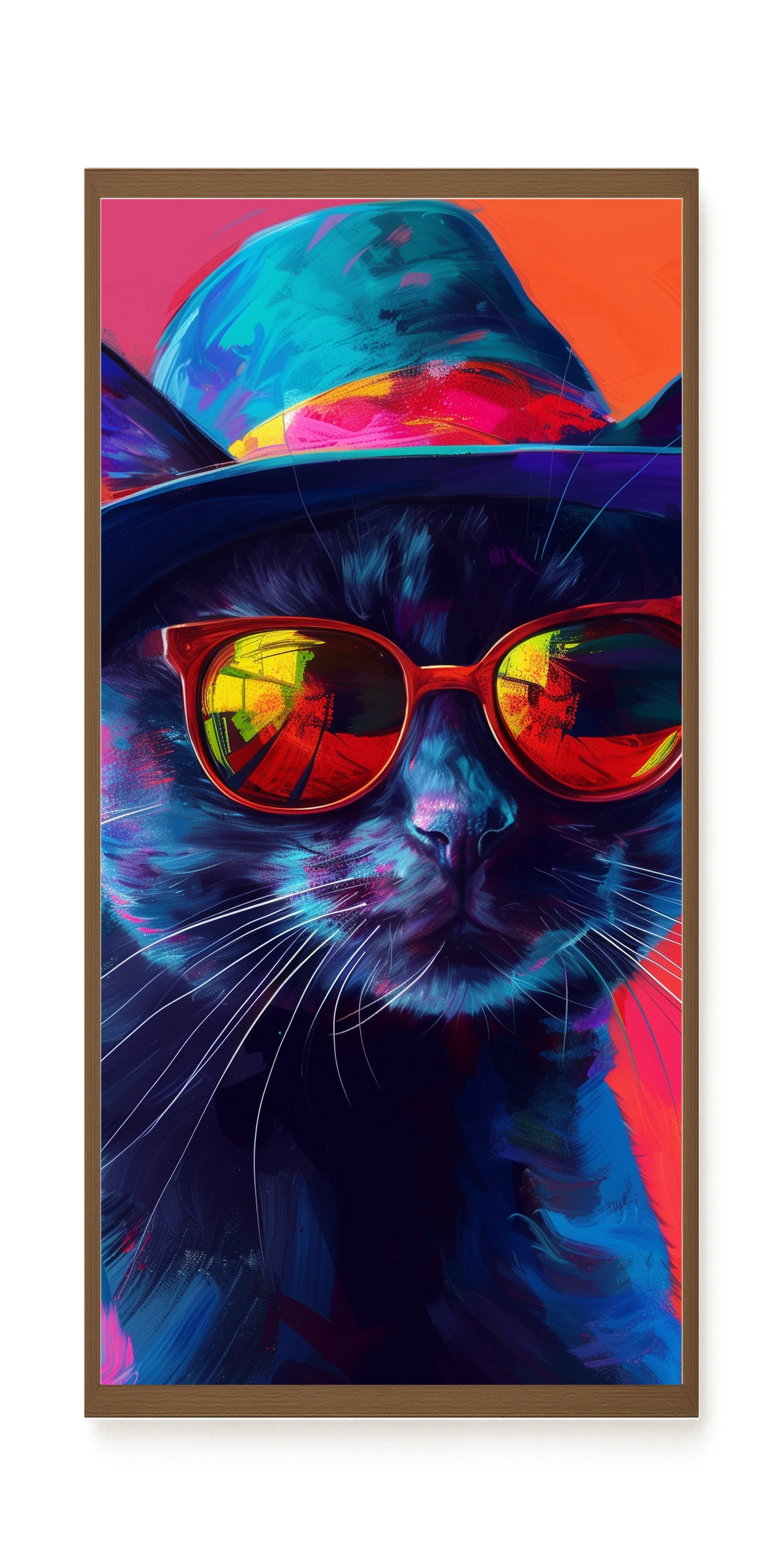 Hat Cat Canvas Wall Art