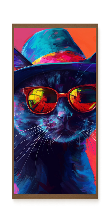 Hat Cat Canvas Wall Art