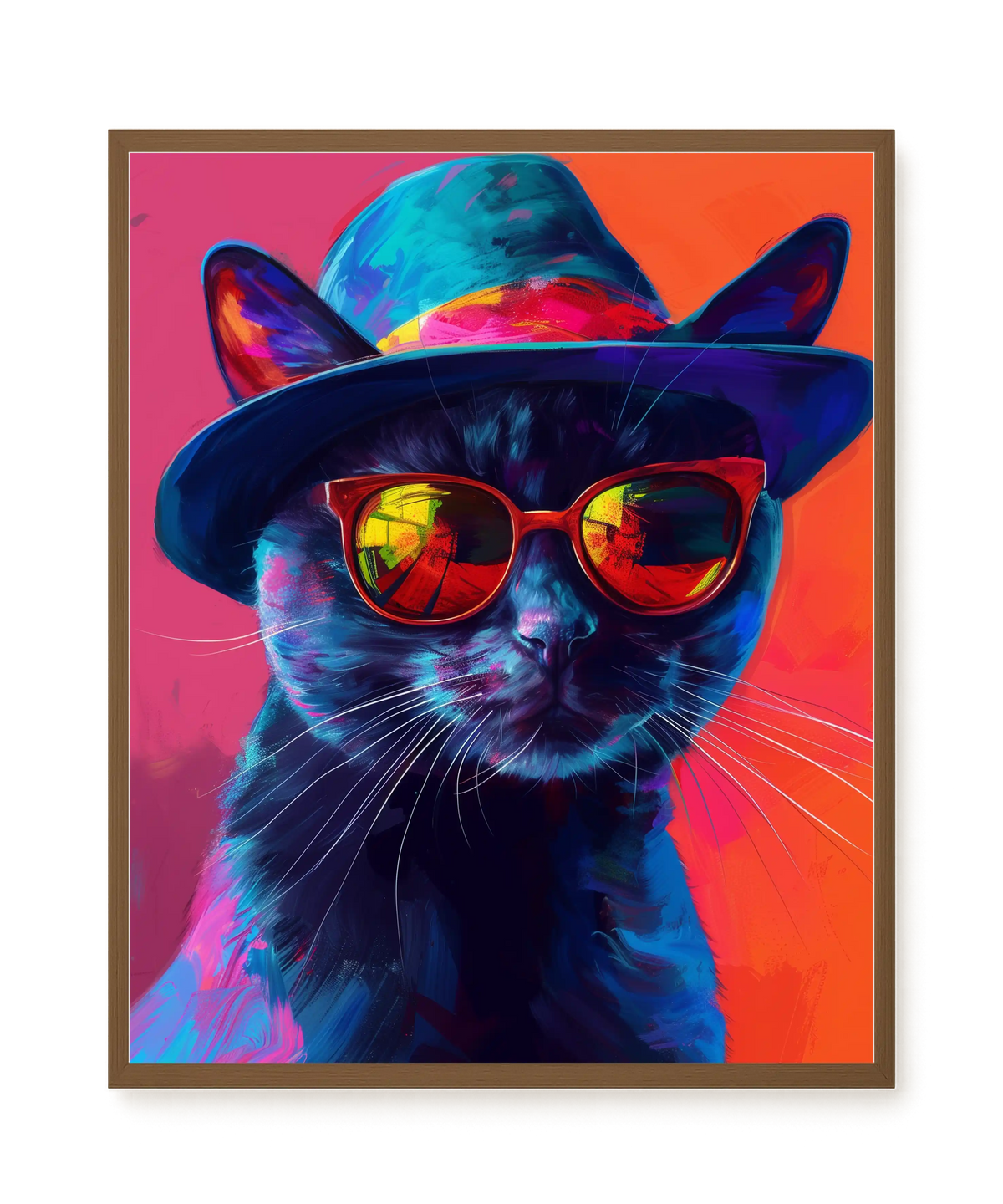 Hat Cat Canvas Wall Art