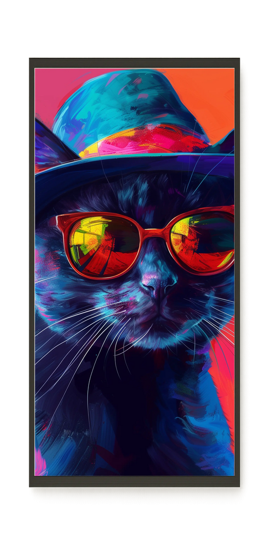Hat Cat Canvas Wall Art