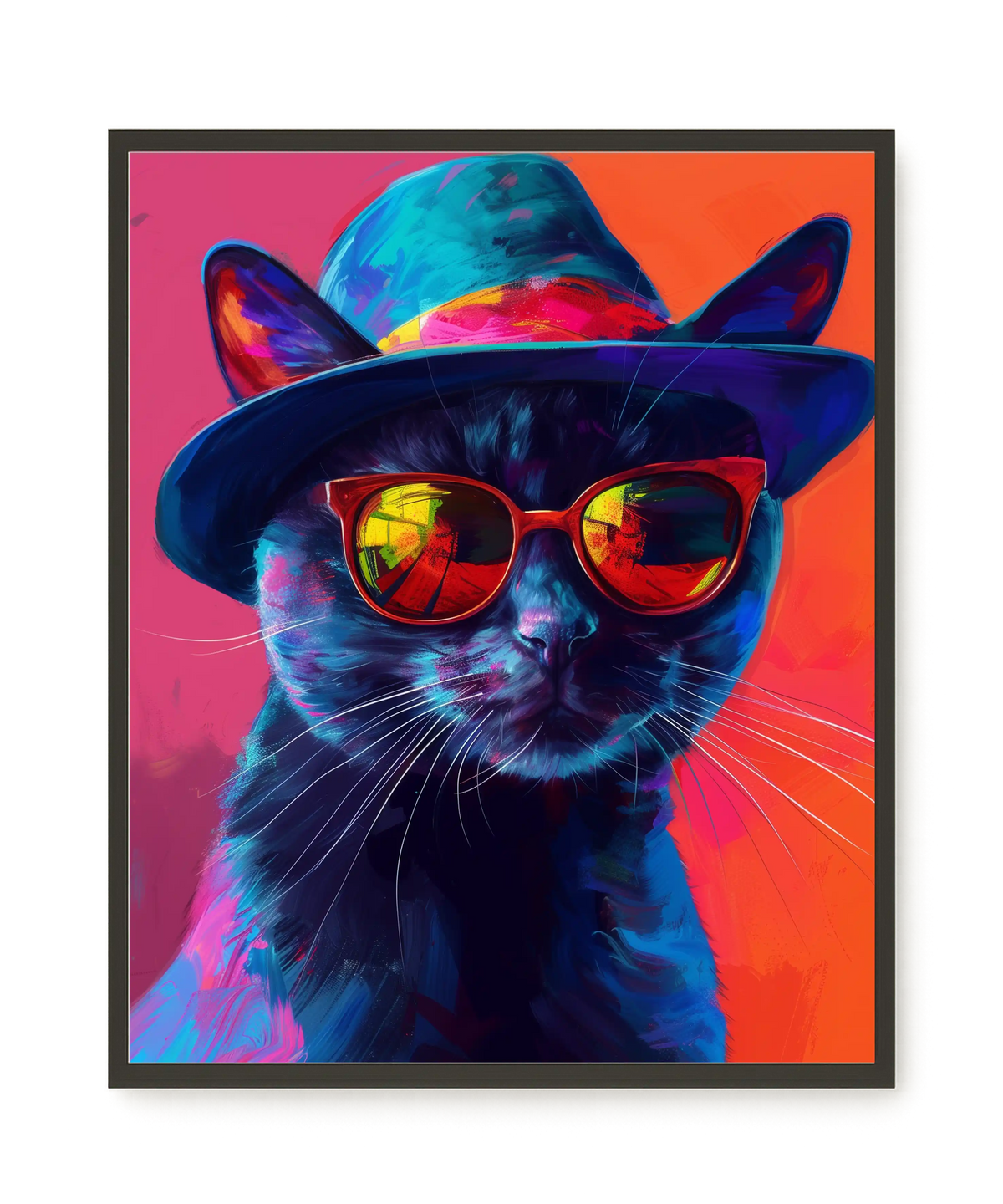 Hat Cat Canvas Wall Art