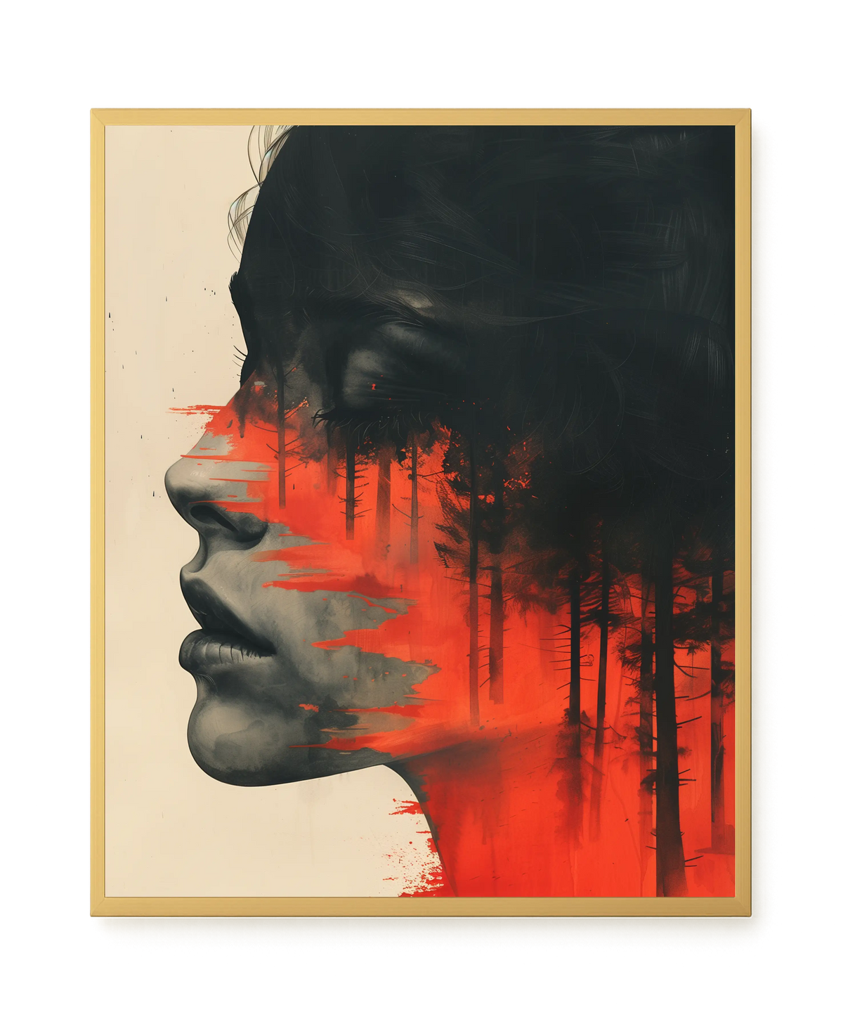 Fragmented Face Canvas Wall Art