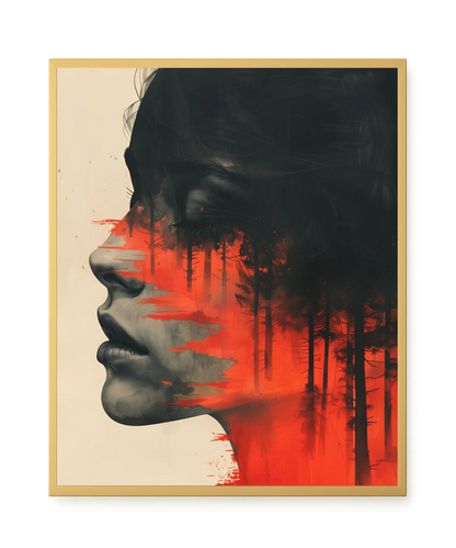 Fragmented Face Canvas Wall Art