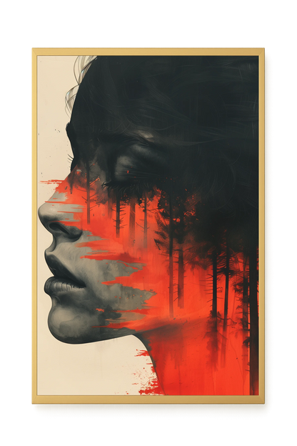 Fragmented Face Canvas Wall Art