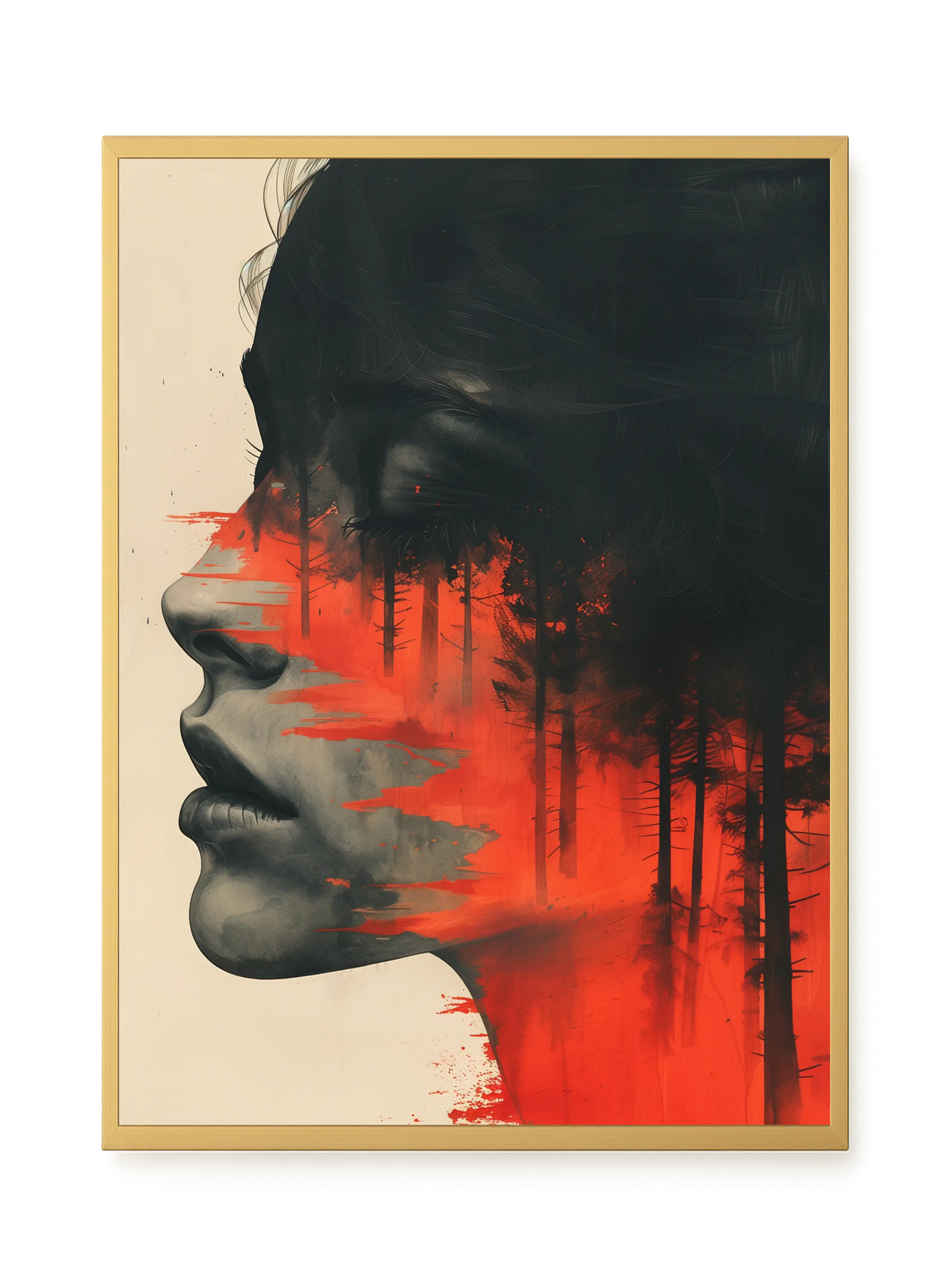 Fragmented Face Canvas Wall Art