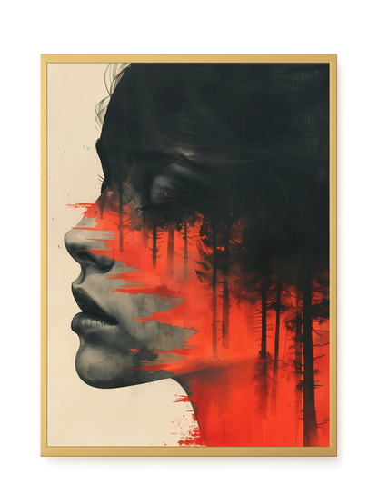 Fragmented Face Canvas Wall Art