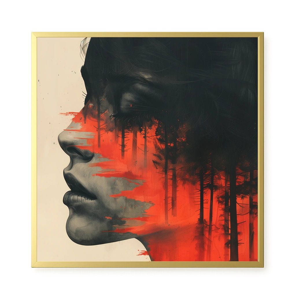 Fragmented Face Canvas Wall Art