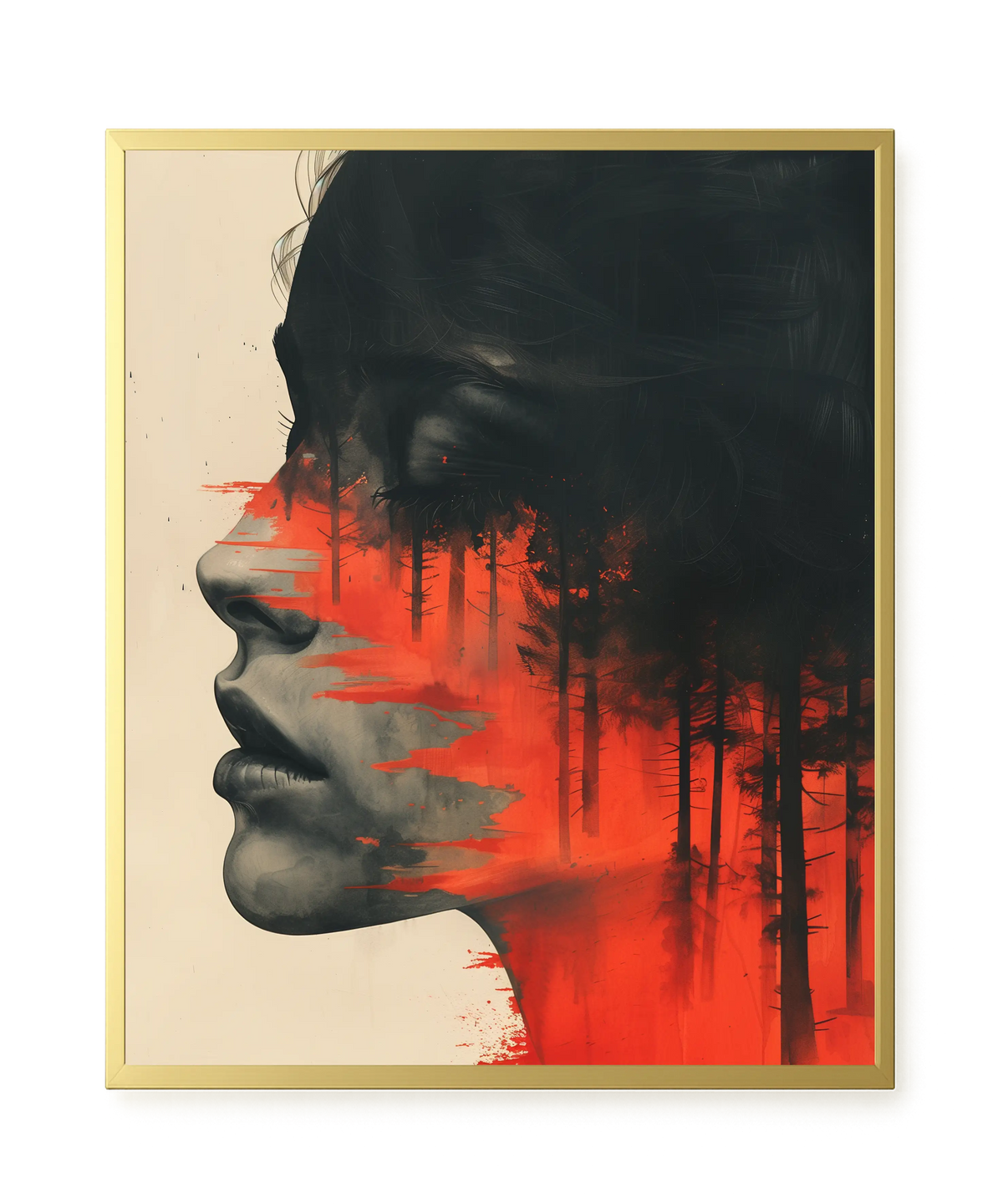 Fragmented Face Canvas Wall Art