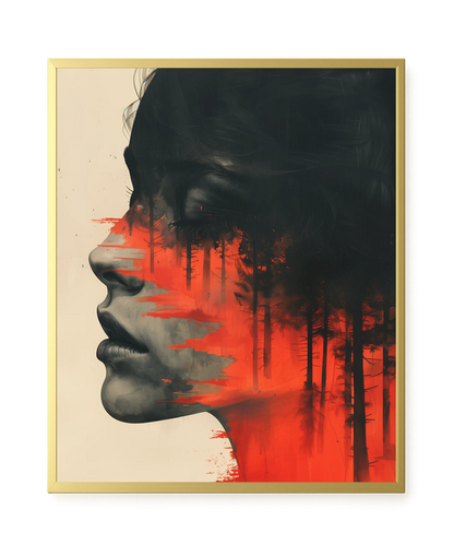 Fragmented Face Canvas Wall Art