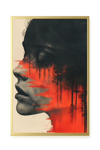 Fragmented Face Canvas Wall Art