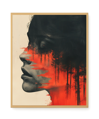 Fragmented Face Canvas Wall Art