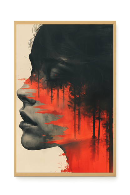 Fragmented Face Canvas Wall Art
