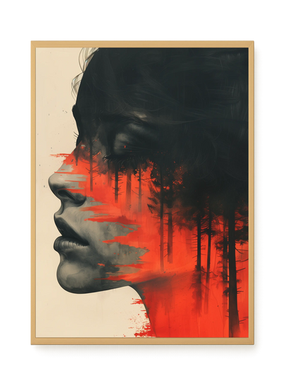 Fragmented Face Canvas Wall Art