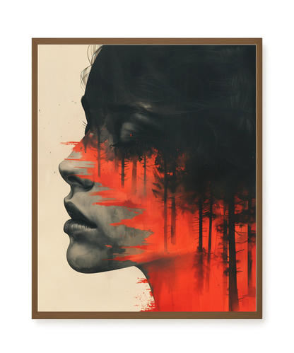 Fragmented Face Canvas Wall Art