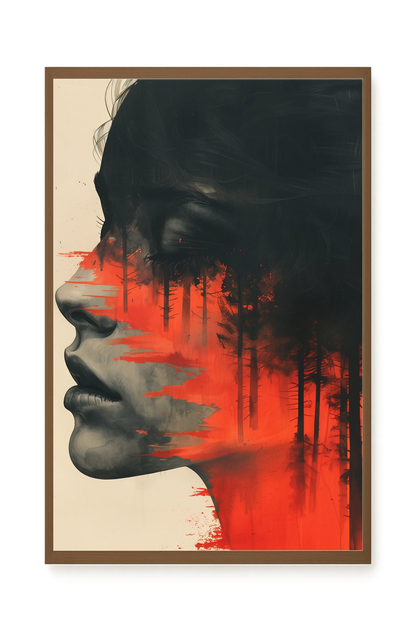 Fragmented Face Canvas Wall Art