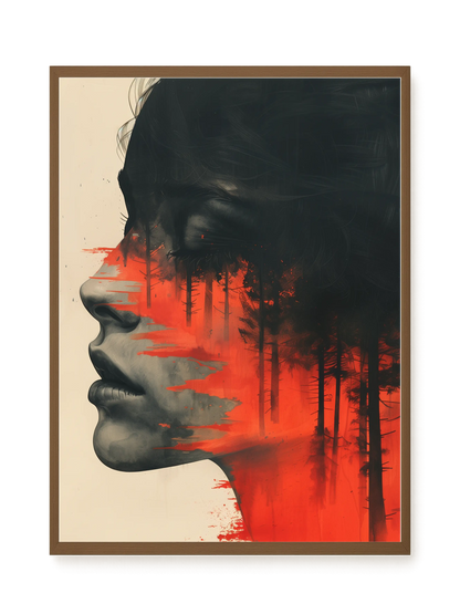 Fragmented Face Canvas Wall Art