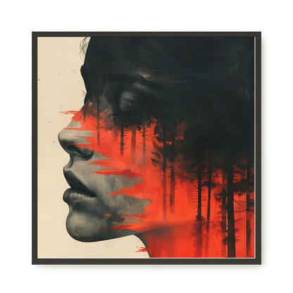 Fragmented Face Canvas Wall Art