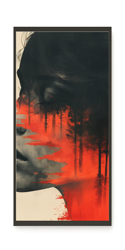 Fragmented Face Canvas Wall Art