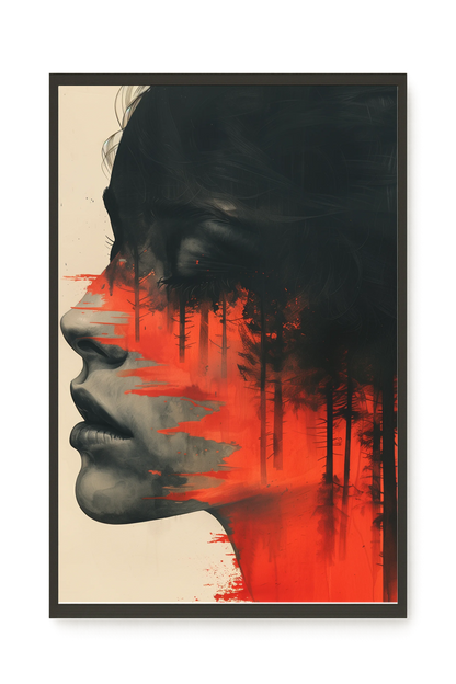 Fragmented Face Canvas Wall Art