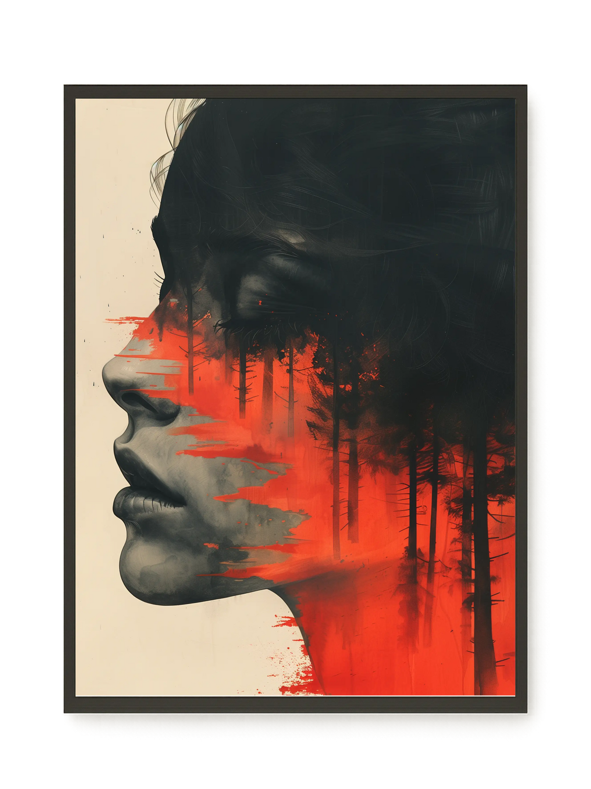 Fragmented Face Canvas Wall Art