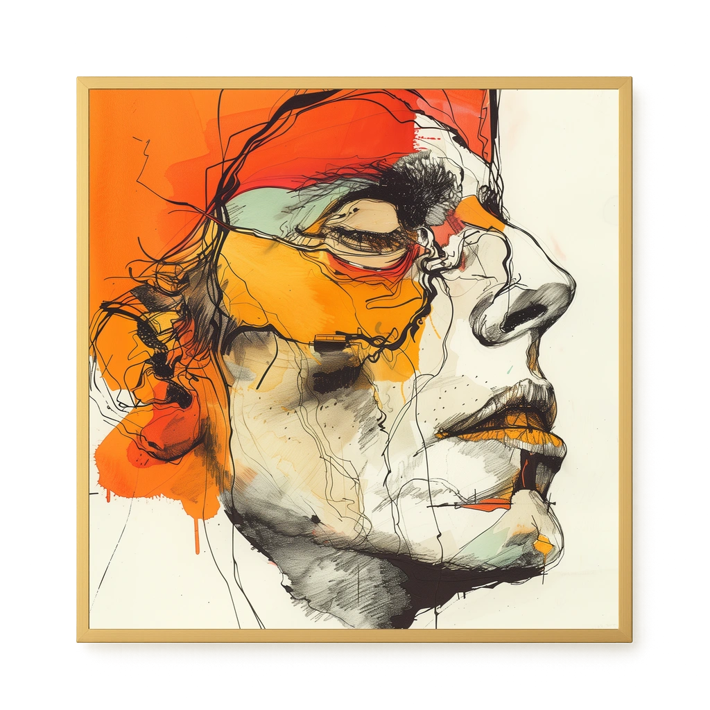 Fragmented Portrait Canvas Wall Art