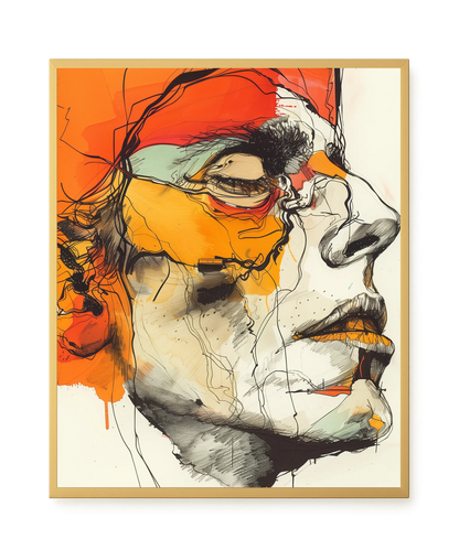 Fragmented Portrait Canvas Wall Art