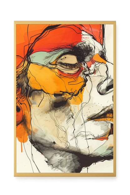 Fragmented Portrait Canvas Wall Art