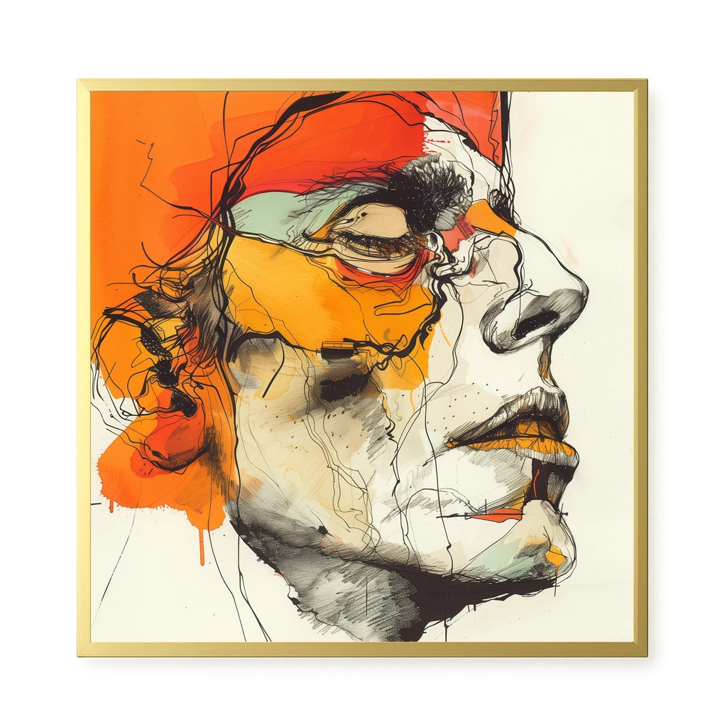 Fragmented Portrait Canvas Wall Art