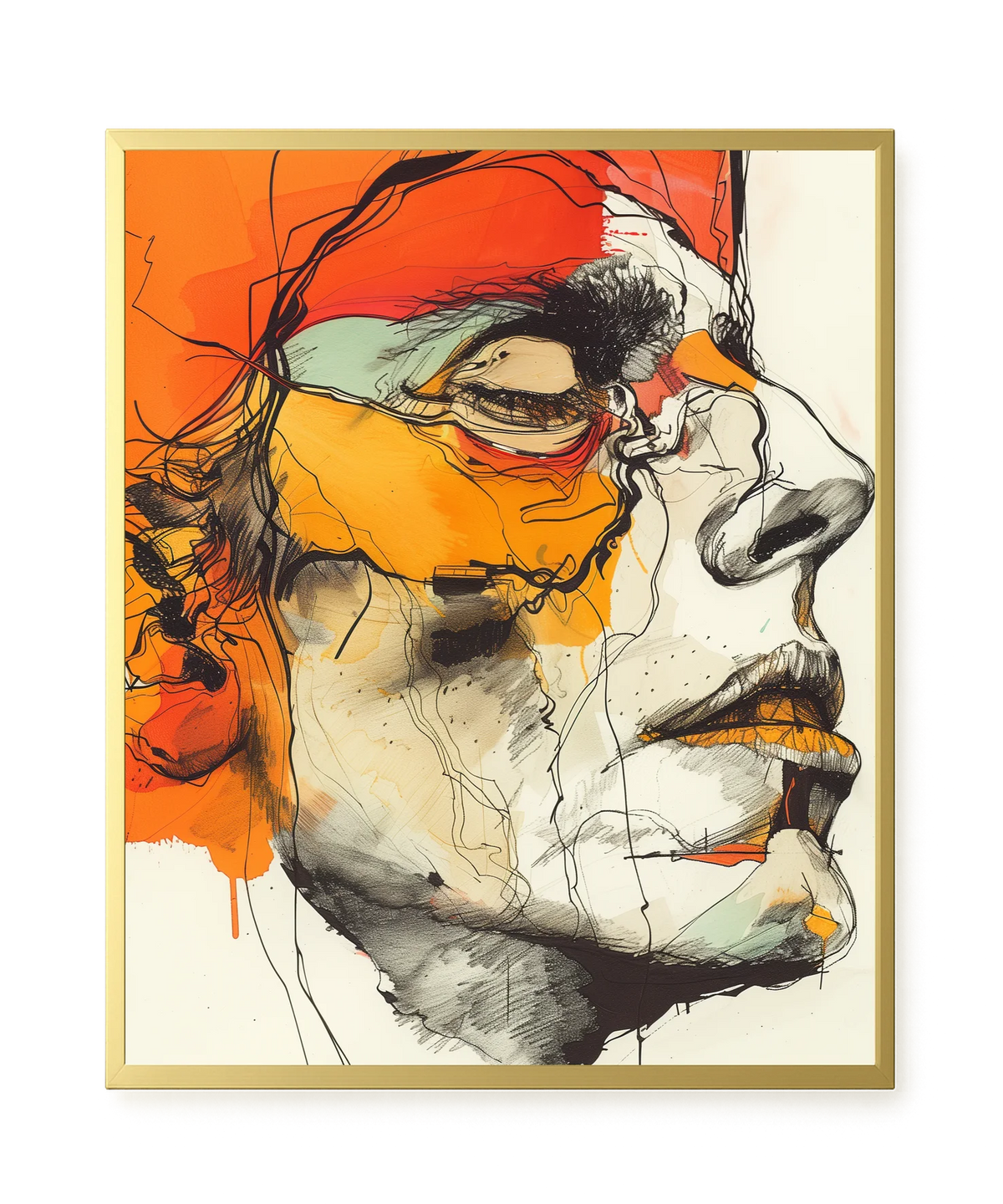 Fragmented Portrait Canvas Wall Art