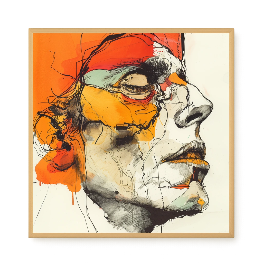 Fragmented Portrait Canvas Wall Art