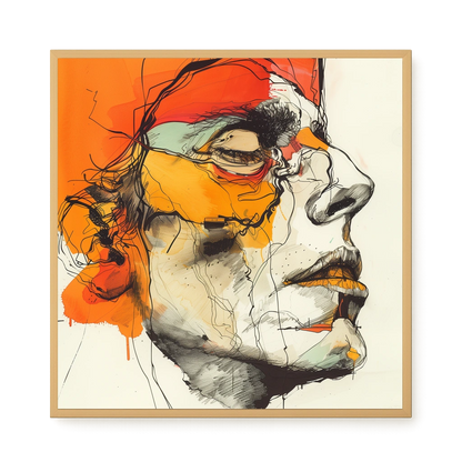 Fragmented Portrait Canvas Wall Art