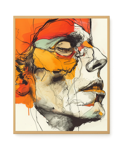Fragmented Portrait Canvas Wall Art